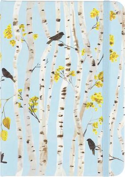 Peter Pauper compacte notitieboek - Birch Woods - met elastieksluiting - 13x18 cm