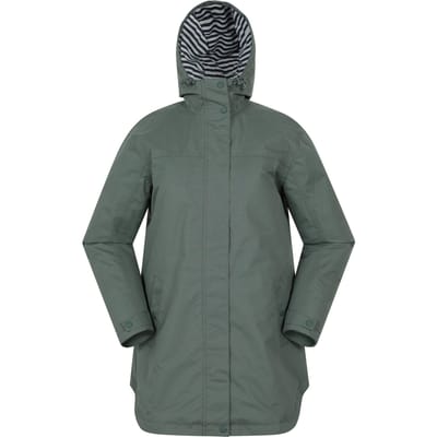 Mountain Warehouse Dames Riviera Gevoerde Waterdichte Jas (Khaki Groen)