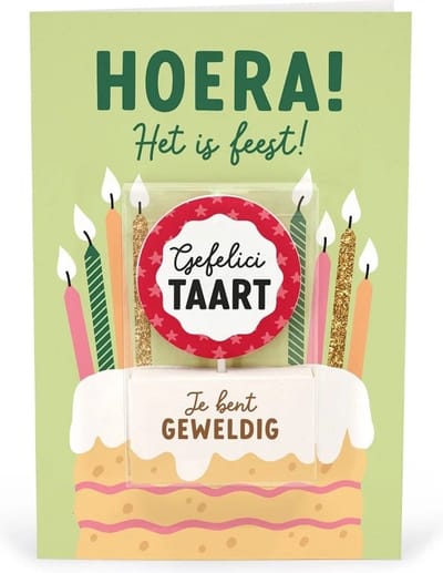 Verjaardagskaart met kaars | Gefelicitaart | Je bent geweldig