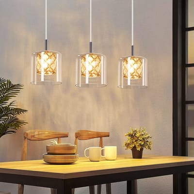 NETTLIFE Hanglamp G9 - 3-Lichts - Kristal Glas - rechthoekig - Chroom- Modern Pendellamp - 120cm Hoogteverstelbare - Kroonluchter - voor Eetkamer | Trappenhuis | Woonkamer | Keuken-excl. lichtbron