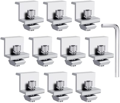 Dailygoods- Z-Houder Aluminium - Verstelbaar - Set van 10 - Geschikt voor 30/35 mm - Motorhomes - Corrosiebestendig - Hoogwaardige kwaliteit - Zonnepaneelbeugels