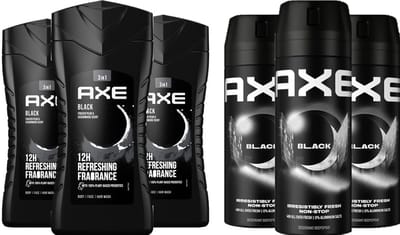 AXE Black - MIX - 3 x Black Douchegel 250 ml & 3 x Black Deo Spray 150 ml - Voordeelverpakking