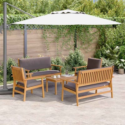 vidaXL - Tuinbank - Set - 5 - st - 4-Aantal - zitplaatsen - Bruin