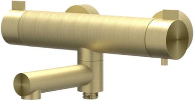 IVY Tribe Badthermostaatkraan Opbouw met Wegdraaibare Baduitloop en Omstel - Geborsteld RVS 316 Mat Goud PVD