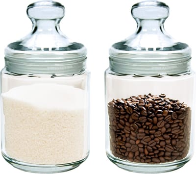 Luminarc Voorraadpot/bewaarpot - Set van 2x stuks - 750 ml - glas - met deksel - Voorraadbussen - 11 x 14 cm - Snoeppot