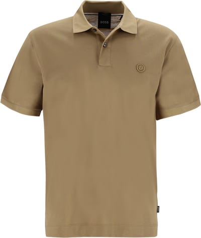 BOSS Parris regular fit heren polo - pique - donker beige