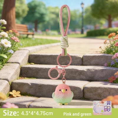 Pluche vogel hanger sleutelhanger met ophangkoord - schattig cartoon accessoire voor tassen, geschikt als verjaardagscadeau. beige