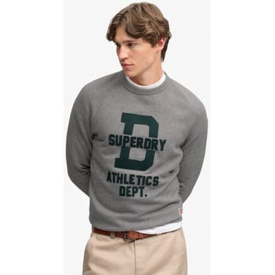 Superdry Ath Felt Applique Relaxed Crew Sweatshirt Grijs 2XL Man