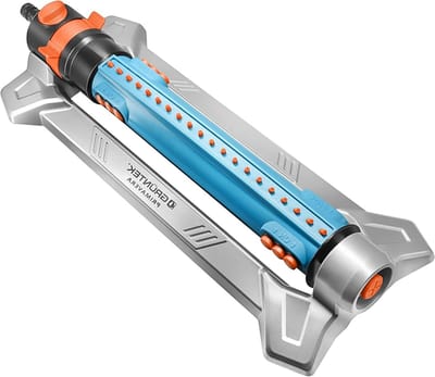 Metalen Gazonsproeier - Oscillerende Sproeier - Gazon Onderhoud - Turbomotor 20 Sproeiers - Tot 462 m² - Zwart Zilver Blauw