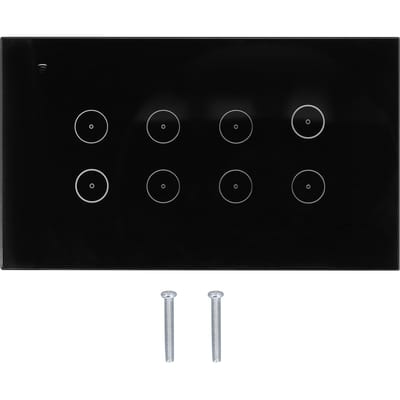8-voudige slimme schakelaar WiFi wandschakelaar afstandsbediening aanraakschakelaar voor appartement 95?250V/AC black