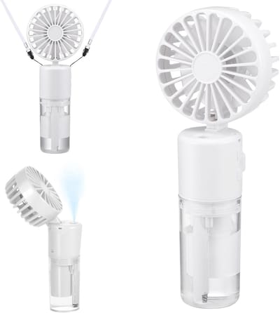 Draagbare Handventilator met Waternevelspray - Oplaadbare Mini USB Ventilator met 4 Snelheden