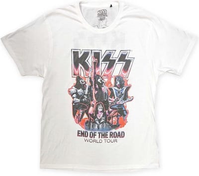 Kiss - End Of The Road Band Playing Heren T-shirt - S - Wit