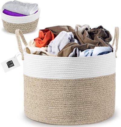 Handgemaakte Decoratieve Wasmand - Opvouwbaar en Draagbaar - [1 stuk] - Katoen - 35x50cm