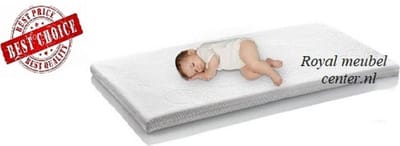Matras 60x120 x10cm Ledikant babymatras Comfort schuim Anti-allergische Wasbare hoes met rits- Royalmeubelcenter.nl ®
