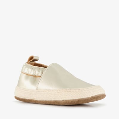 Groot leren babyschoenen goud - Maat 19 - Uitneembare zool - In cadeauverpakking