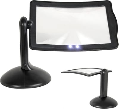 LED Vergrootglas - Lees Hulp - Fijn Werk - 360 Graden Draaibaar - 14.5cm Hoog - Zwart