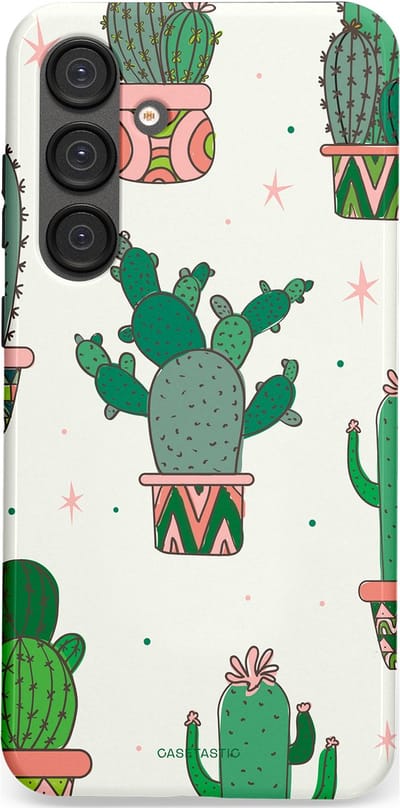 Casetastic Hoesje Geschikt voor Samsung S25 Plus - Stijlvolle Beschermende Duo-layer Case - Zonnige Cactus