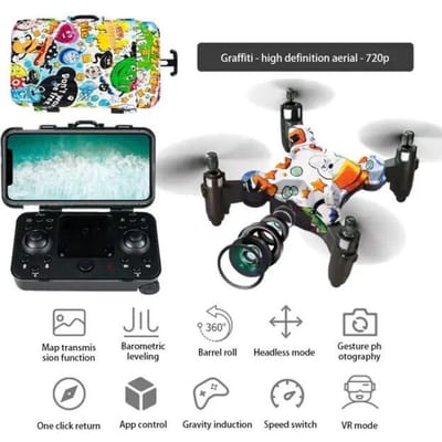 Mini Drone HD Wifi FPV Bagagevorm Afstandsbediening Drone met camera Opvouwbaar Quadcopter-speelgoed met één klik 720p