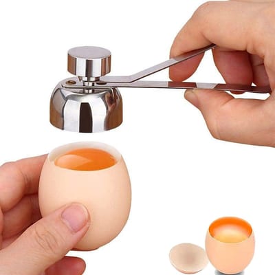 EXCITAT Eieropener - Eierschaalopener - Roestvrij staal - Handzaam - Geschikt voor vla, pudding en kleine cakes