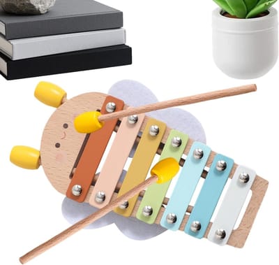 Houten Xylofoon - Muziek Speelgoed - Vroege Ontwikkeling - Vijf Klankplaten - 20 x 15 x 5 cm - Niet gespecificeerd