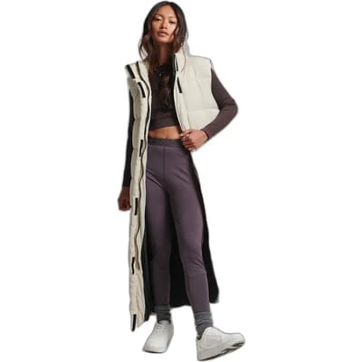 Superdry - Lange pufferbodywarmer van ripstopmateriaal - Dames - Gilets