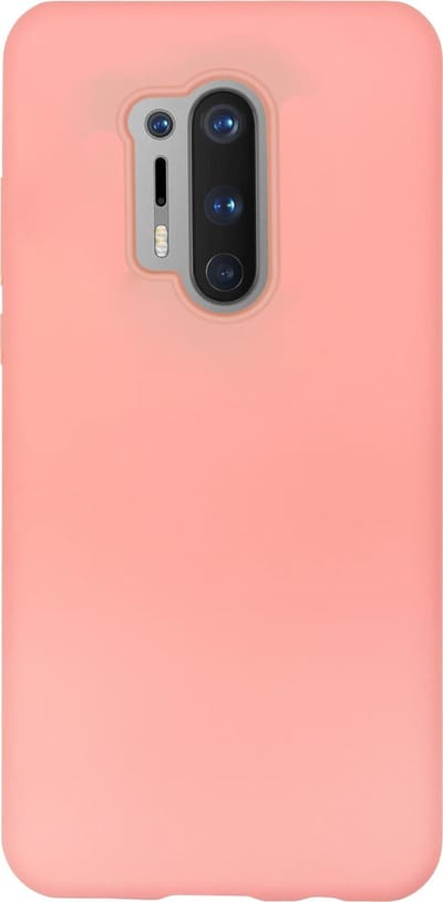 BMAX Siliconen hard case hoesje geschikt voor Oneplus 8 Pro - Hard Cover - Beschermhoesje - Telefoonhoesje - Hard case - Telefoonbescherming - Peach