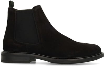 Manfield - Heren - Zwarte suède chelsea boots - Maat 40