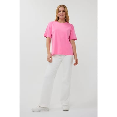 EsQualo T-shirt Oversized Basic Rose Größe: S | Hemden Outlet | Damen | Rosa