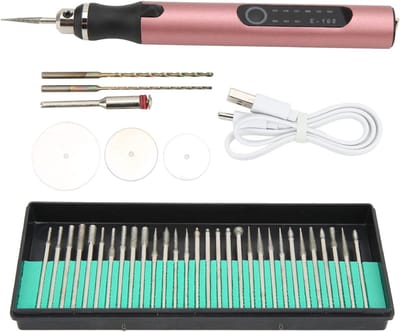 Graveerpen Draadloos - Etspen Tool - DIY Projecten - Oplaadbaar 3 Snelheden - Met Diamantpunt - Rosé Goud