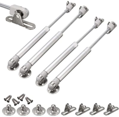 Virtubuy - Gas Springs - Gasveren voor Meubels - 100 Nm Dempers - Set van 4 - Geschikt voor Deuren en Kasten - Metalen Gasveren