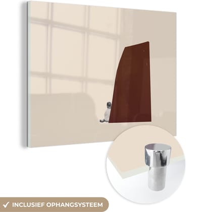 MuchoWow® Glasschilderij 120x90 cm - Schilderij acrylglas - Vintage - Pastel - Jongen - Foto op glas - Schilderijen
