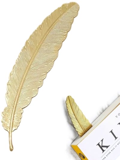 Boekenlegger In Vorm Van Een Veer I Bladwijzer I Bookmark I Metaal I 11.4 Cm I Goud