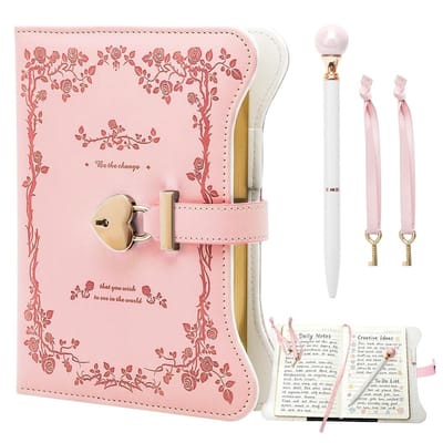 Dailygoods - Innovra - Roze Dagboek met Slot voor Meisjes