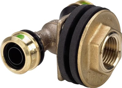 Viega Raxofix-dubbele wanddoorvoer, d 16mm, Rp 1/2, G 3/4 siliciumbrons Model 5332.81, 647735