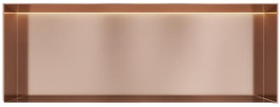 Hotbath &More Inbouwnis - 30 x 80 x 10 cm - Frameless - met LED-verlichting - Geborsteld Koper PVD