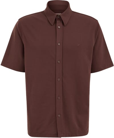 WE Fashion Heren slim fit overhemd van piquéjersey