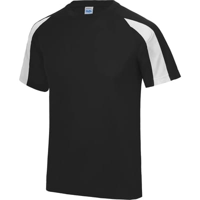 Just Cool Contrast Cool T JC003 - JET BLACK/ARCTIC WHITE - L