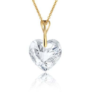 Montebello Ketting Pim HG53 - Swarovski Hart - 925 Zilver Verguld - Ø14mm - 45cm