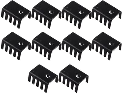 Allecto - Zwarte Aluminium Heatsink - 20x15x10mm - Geschikt voor TO-220 Transistors - Koeling - Elektronica Componenten - Transistor Koeling - Gesc...
