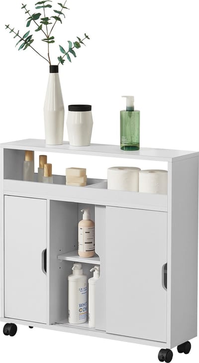 Badkamerkast Lumijoki niskast op wielen 71x70x20 cm wit