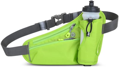 Oneay Heuptas met bidonhouder, drinkgordel voor hardlopen en wandelen, verstelbare heupriem voor mannen en vrouwen, geschikt voor wandelen, hardlopen, joggen en kamperen (bidon niet inbegrepen) (Groen)