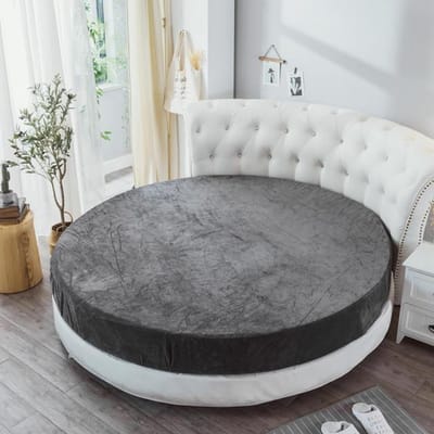 Winter Ronde Coral Fleece Getailleerd Bedlaken Effen Kleur Fluwelen Ronde Diameter Flanellen Matrashoes Zonder Kussensloop 1pc Sheet 200cm