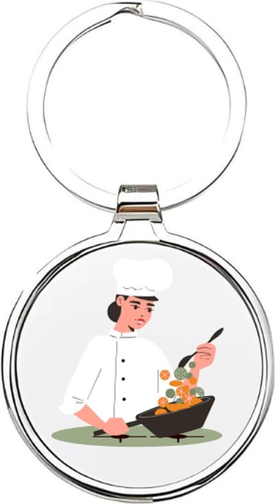 Akyol - Kok Sleutelhanger - kok - De beste kok - Chef - chefkok - keukenmedewerker - Koken - eten - restaurant - keukenmeester - Koksmuts - Keuken - kelner - sterrenchef - 4 x 7,5 CM