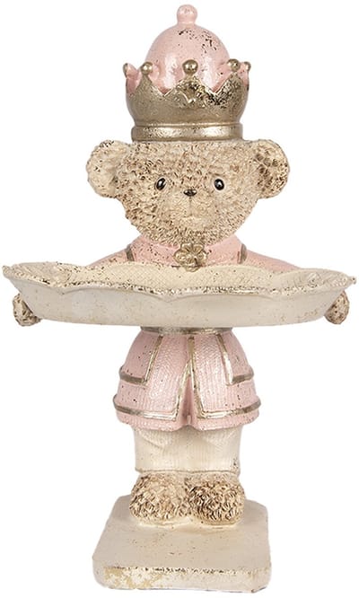 Clayre & Eef Decoratie Beeld Beer 14x13x24 cm Beige Kunststof