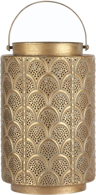 Mica Decorations Viola windlicht - 15x15x23 cm - Ijzer - Goud