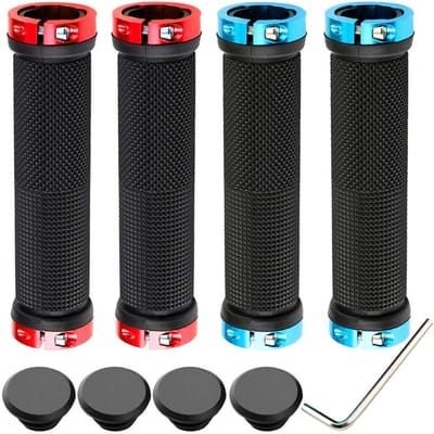 Cosensi- Fietshandgreep Professionele Dubbele Vergrendeling - Fietshandvatten - Antislip Rubberen Handvatten - Mountainbike Handgrepen - 4 Stuks - 135g - Fietshandvat