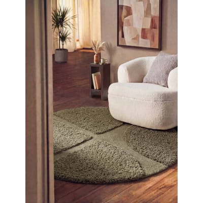 Ted Baker Lambeth rond hoogpolig vloerkleed Jasper Groen - Rond 200 Ø - (L)