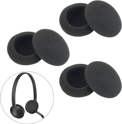 Set van 6 Vervangende Oorkussens voor Hoofdtelefoons, Ademend Schuimrubber Geschikt voor PC en Meer, Comfort en Geluidsisolatie