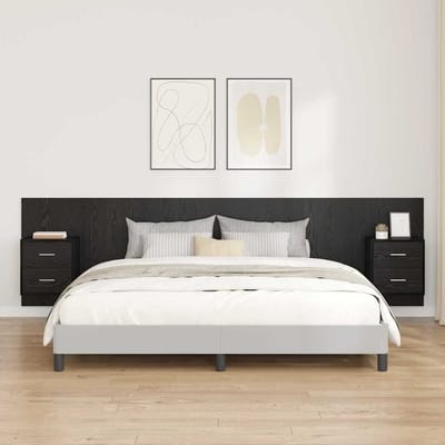 vidaXL - Hoofdeinde - Met - Kast - 3 - st - Zwart - Eiken - Bewerkt - hout
