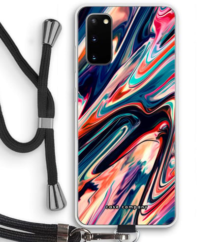 Case Company® - Hoesje met koord geschikt voor Samsung Galaxy S20 hoesje met Koord - Quantum Being - Telefoonhoesje met Zwart Koord - Bescherming aan alle Kanten en Over de Schermrand